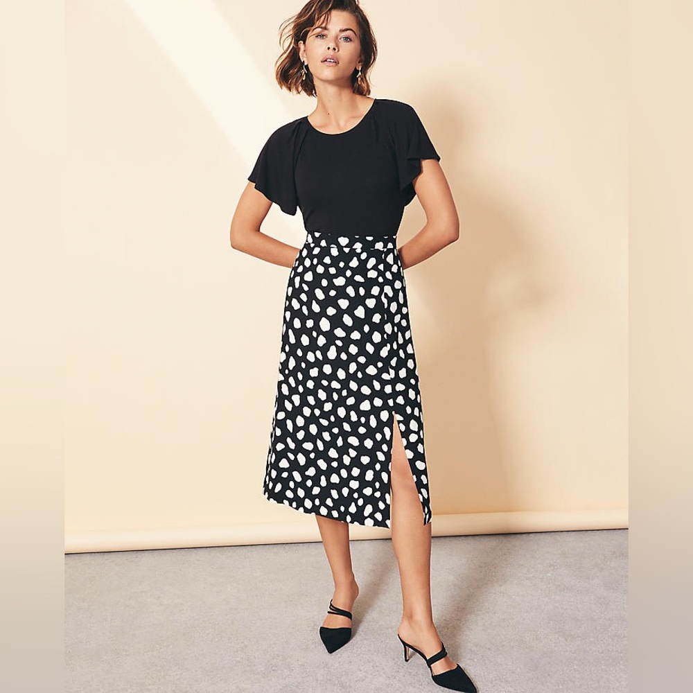ANN TAYLOR Leopard Print Slip Skirt